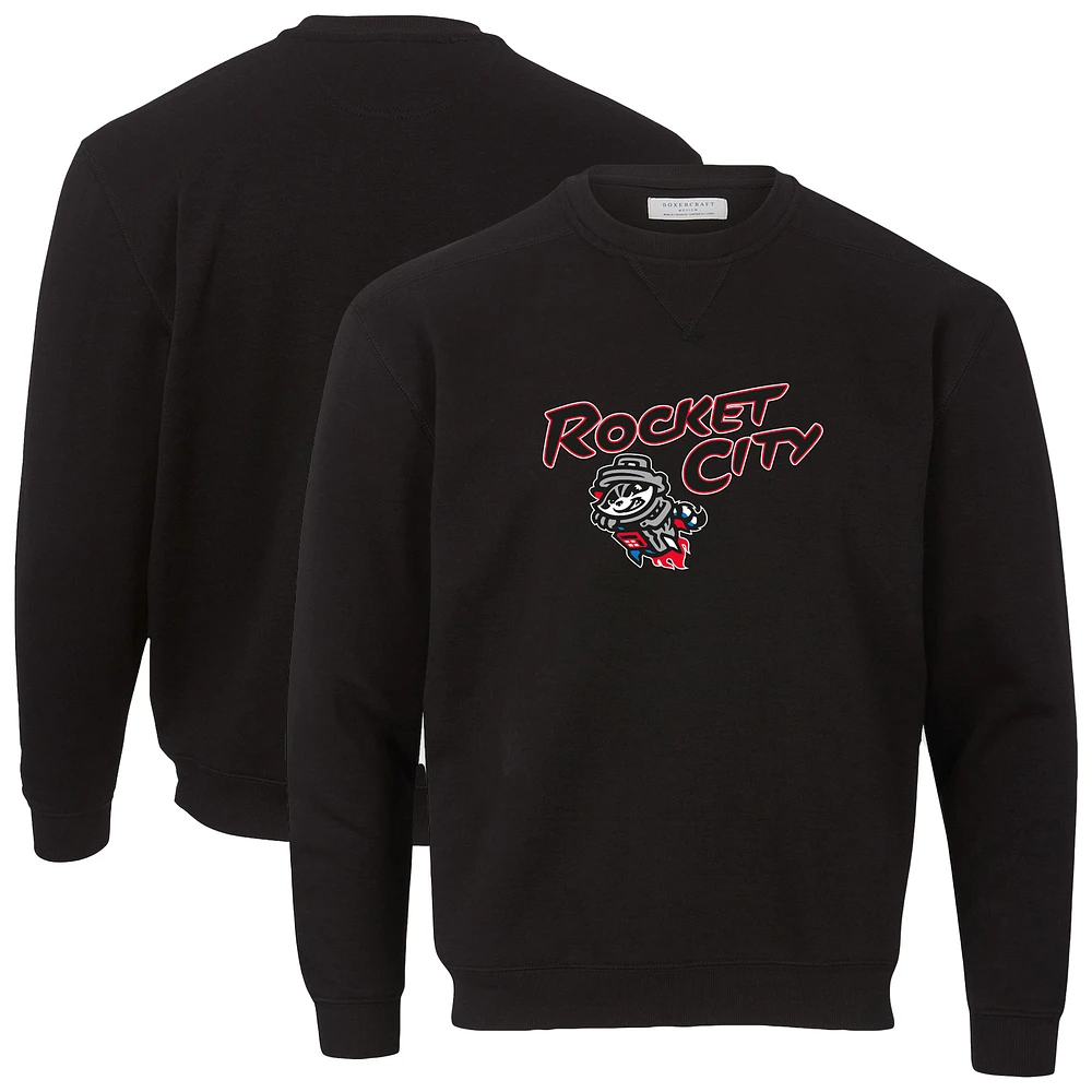 Men's Black Rocket City Trash Pandas Essential Fleece Crewneck Pullover Sweatshirt