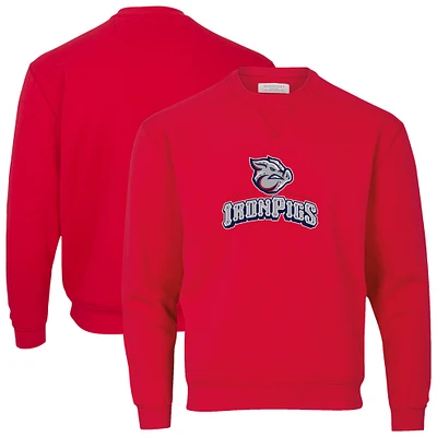 Men's Red Lehigh Valley IronPigs Essential Fleece Crewneck Pullover Sweatshirt