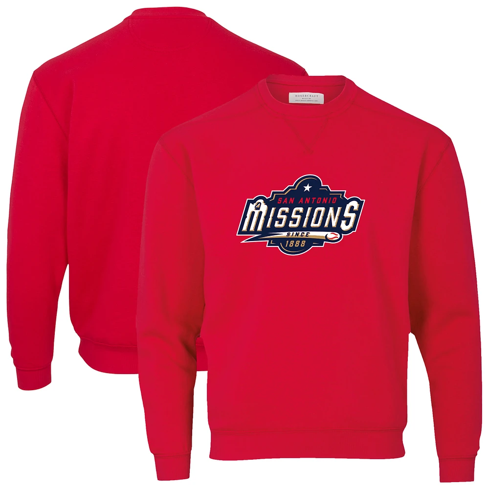 Men's Red Corpus Christi Hooks Essential Fleece Crewneck Pullover Sweatshirt