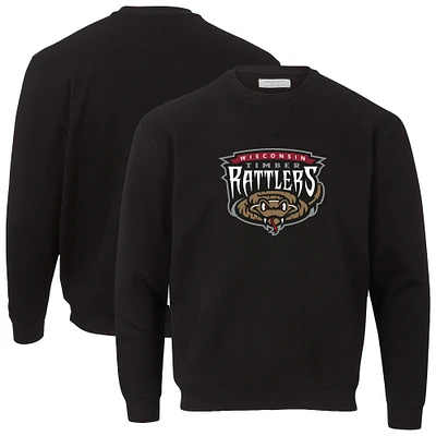 Men's Black Wisconsin Timber Rattlers Essential Fleece Crewneck Pullover Sweatshirt