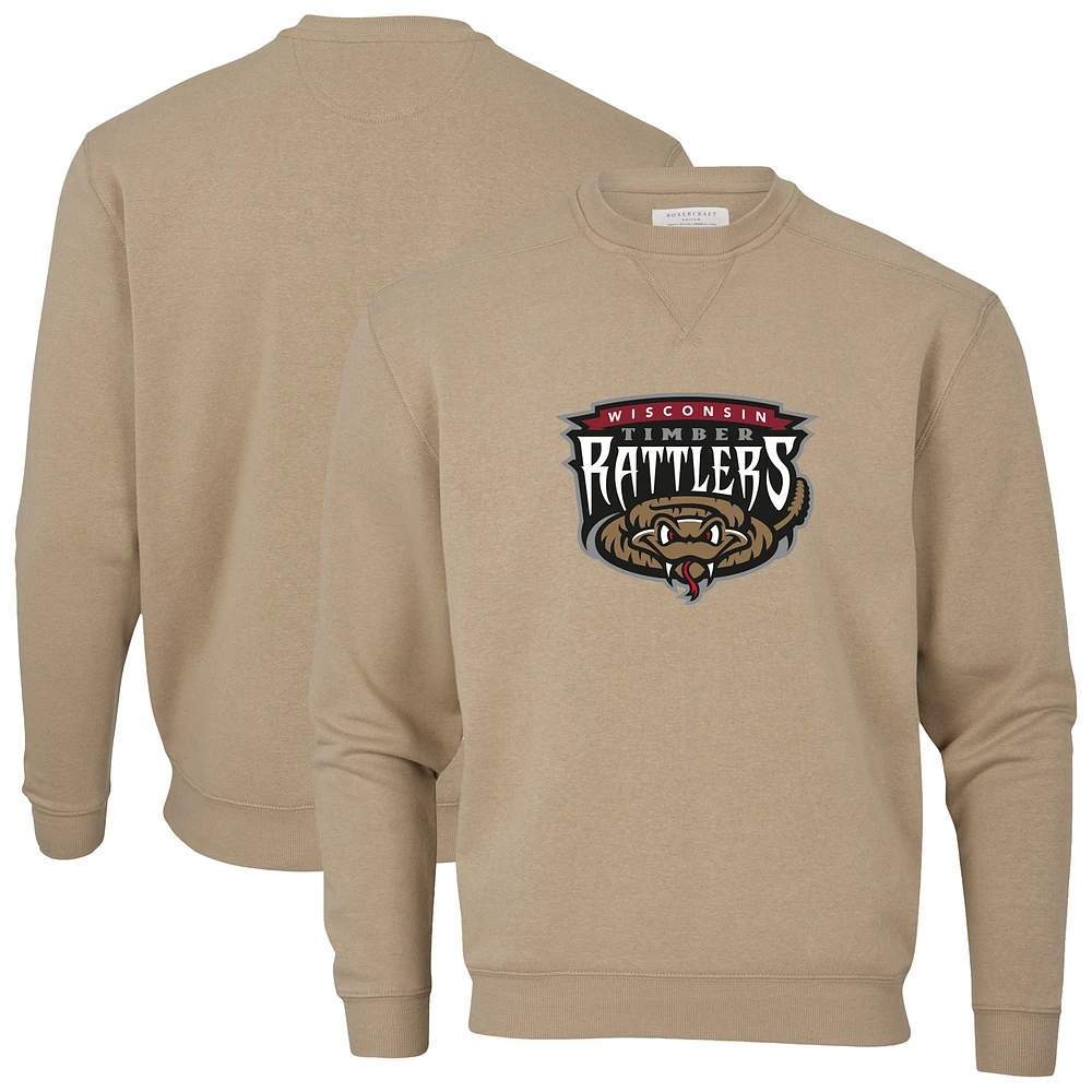 Men's Brown Wisconsin Timber Rattlers Essential Fleece Crewneck Pullover Sweatshirt