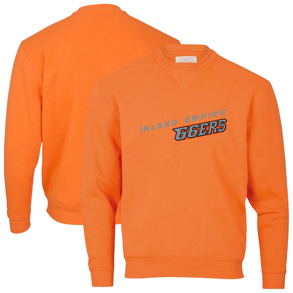 Men's Orange Inland Empire 66ers Essential Fleece Crewneck Pullover Sweatshirt