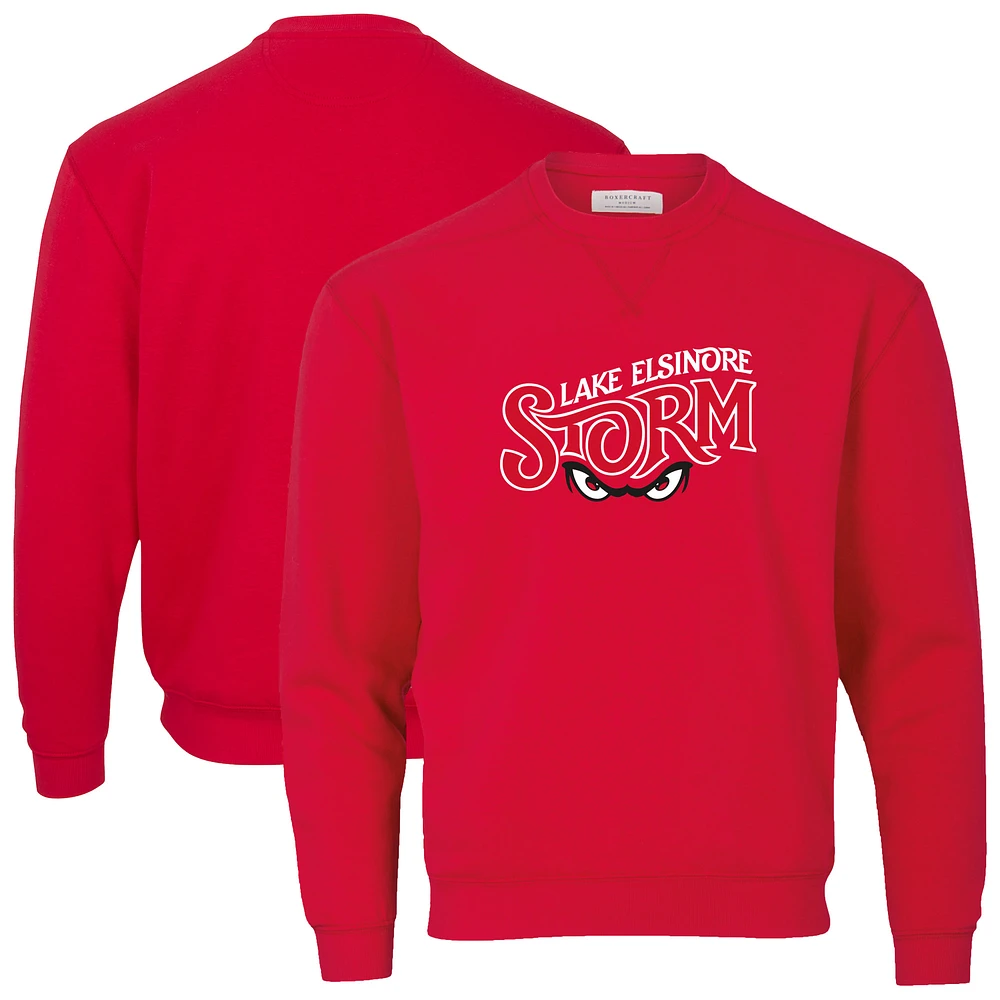 Men's Red Lake Elsinore Storm Essential Fleece Crewneck Pullover Sweatshirt