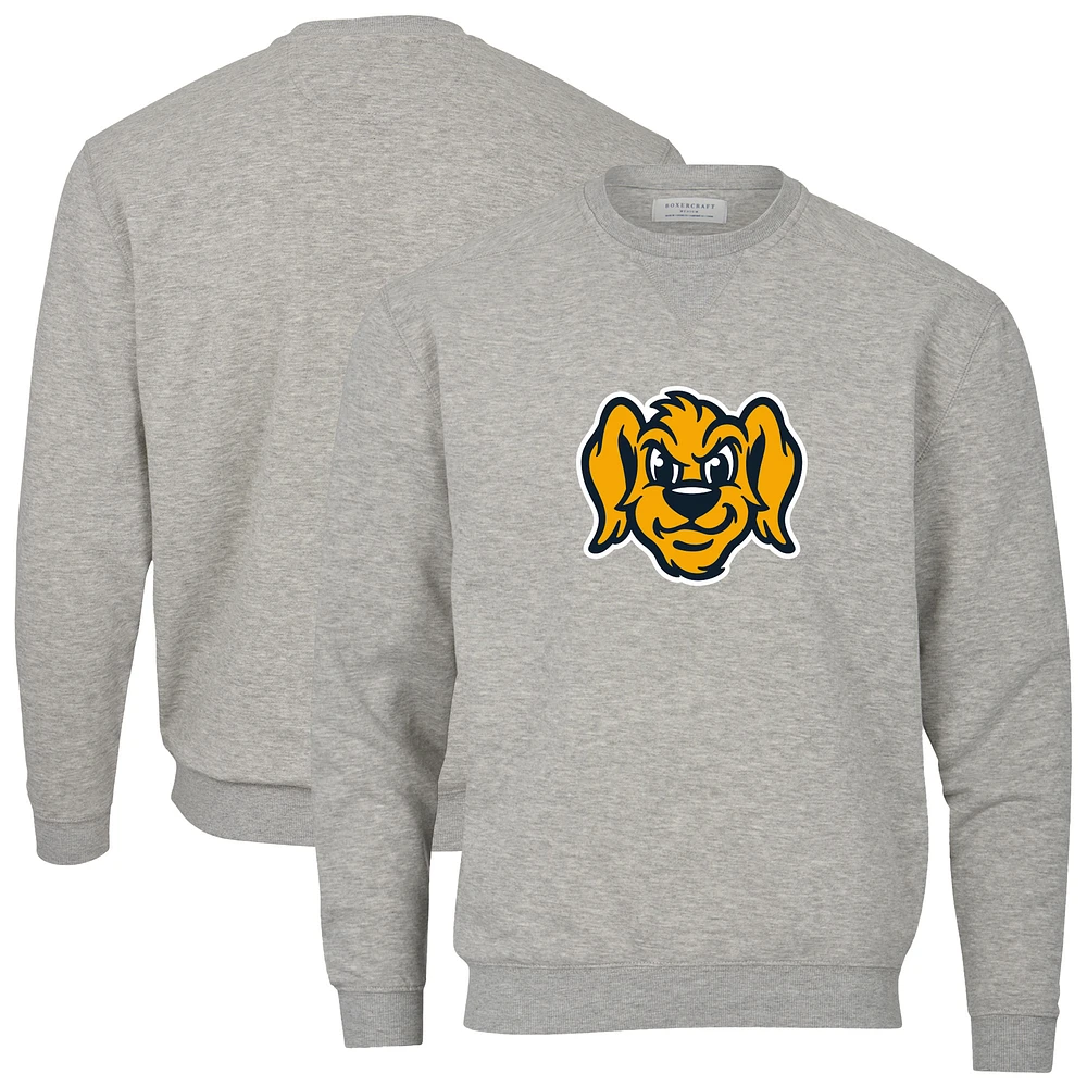 Men's Heather Gray Charleston RiverDogs Essential Fleece Crewneck Pullover Sweatshirt