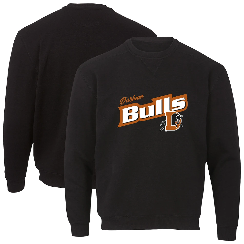 Men's Black Durham Bulls Essential Fleece Crewneck Pullover Sweatshirt
