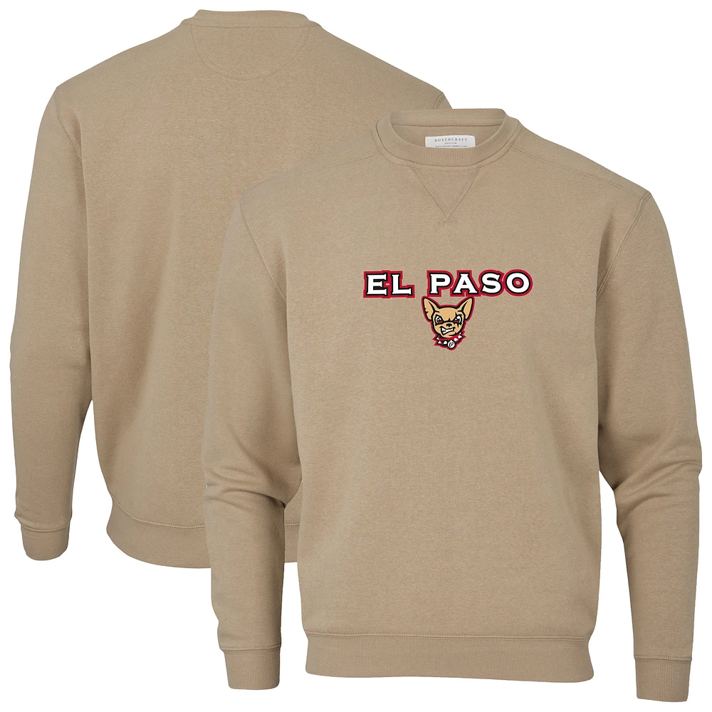 Men's Brown El Paso Chihuahuas Essential Fleece Crewneck Pullover Sweatshirt