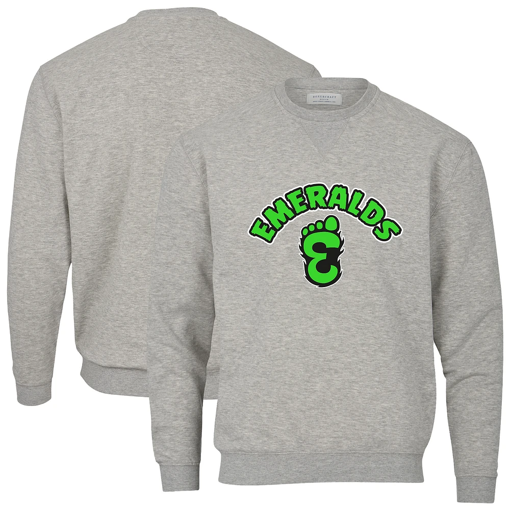 Men's Heather Gray Eugene Emeralds Essential Fleece Crewneck Pullover Sweatshirt