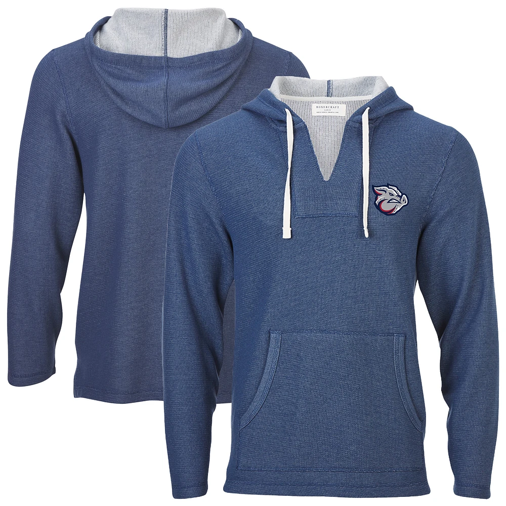 Men's Heather Blue Lehigh Valley IronPigs Baja Fleece Pullover Hoodie
