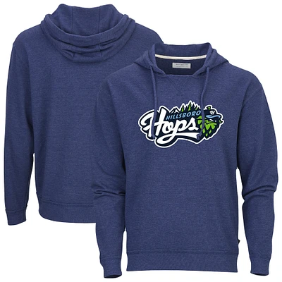 Men's Heather Navy Hillsboro Hops French Terry Pullover Hoodie