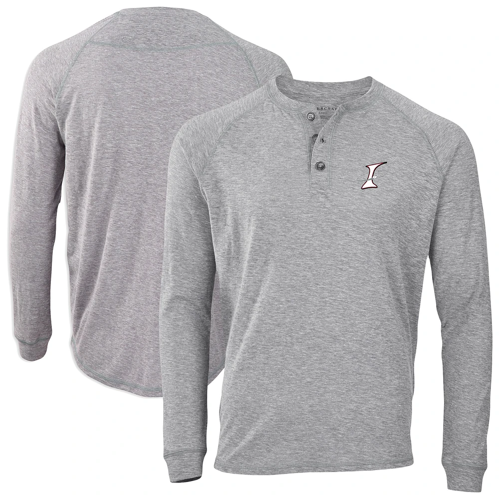 Men's Heather Gray Albuquerque Isotopes Henley Long Sleeve T-Shirt