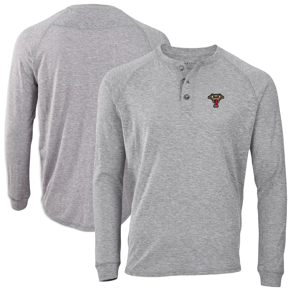 Men's Heather Gray Wisconsin Timber Rattlers Henley Long Sleeve T-Shirt