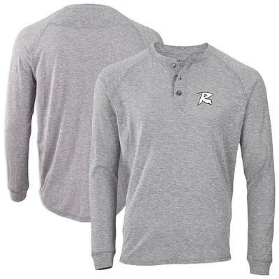 Men's Heather Gray Richmond Flying Squirrels Henley Long Sleeve T-Shirt