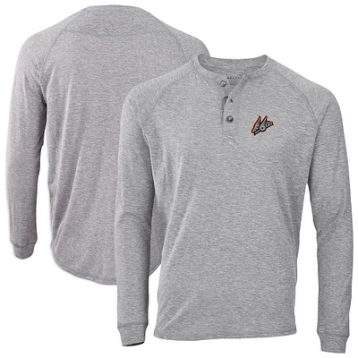 Men's Heather Gray Inland Empire 66ers Henley Long Sleeve T-Shirt