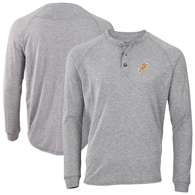 Men's Heather Gray Durham Bulls Henley Long Sleeve T-Shirt