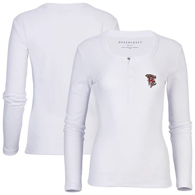 Women's White Wisconsin Timber Rattlers Harper Henley Long Sleeve T-Shirt