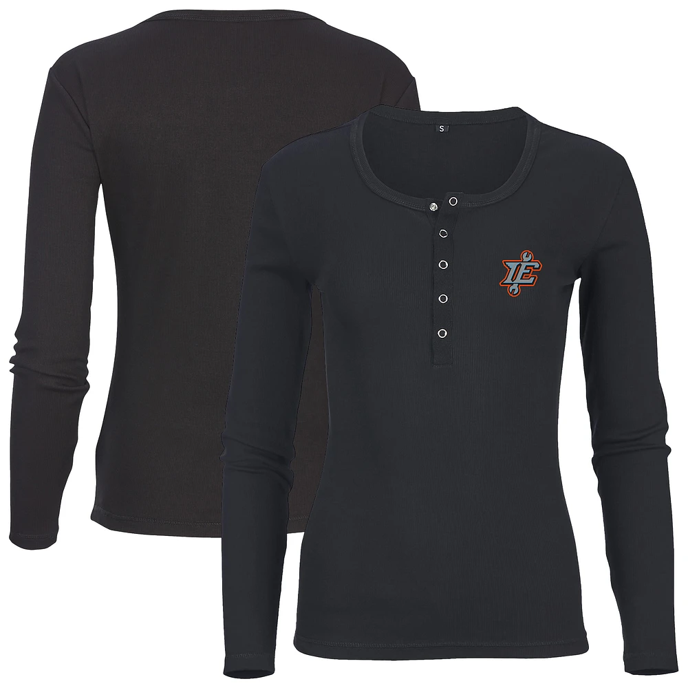 Women's Black Inland Empire 66ers Harper Henley Long Sleeve T-Shirt