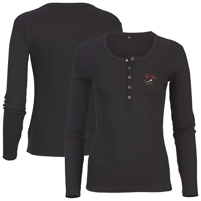 Women's Black Albuquerque Isotopes Harper Henley Long Sleeve T-Shirt