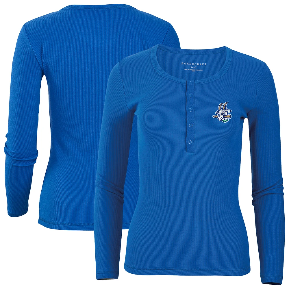 Women's Royal Hartford Yard Goats Harper Henley Long Sleeve T-Shirt
