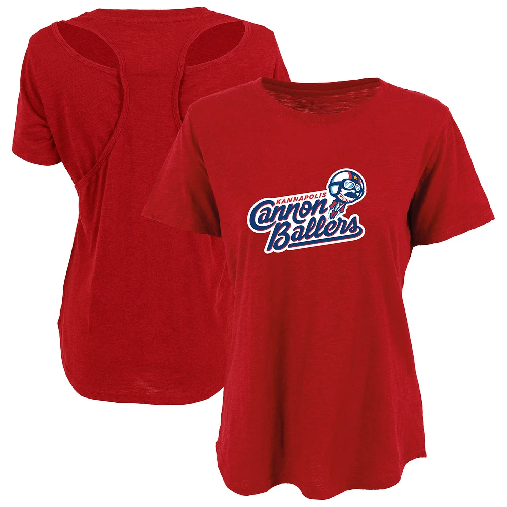 Women's Red Kannapolis Cannon Ballers Cut It Out T-Shirt