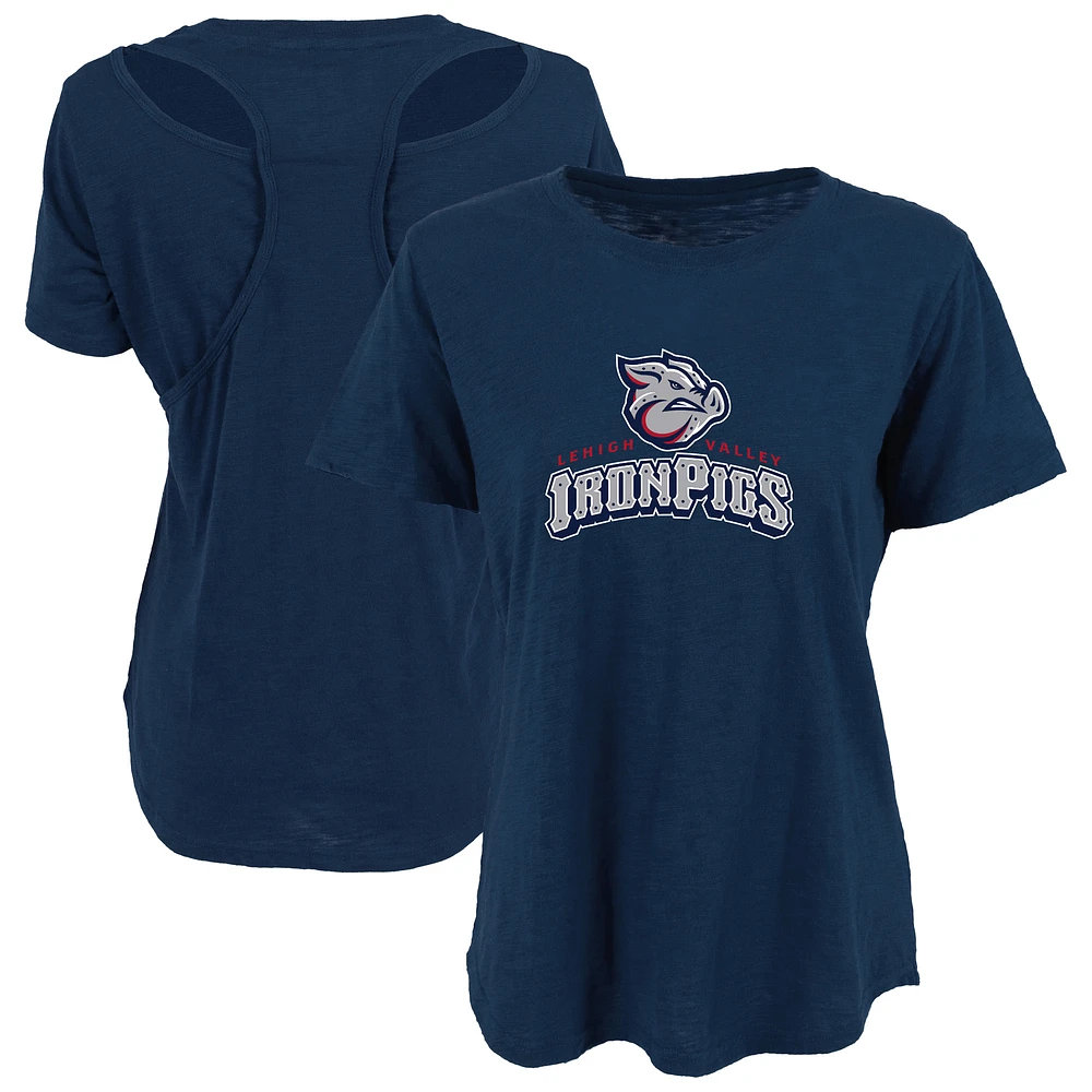 Women's Navy Lehigh Valley IronPigs Cut It Out T-Shirt