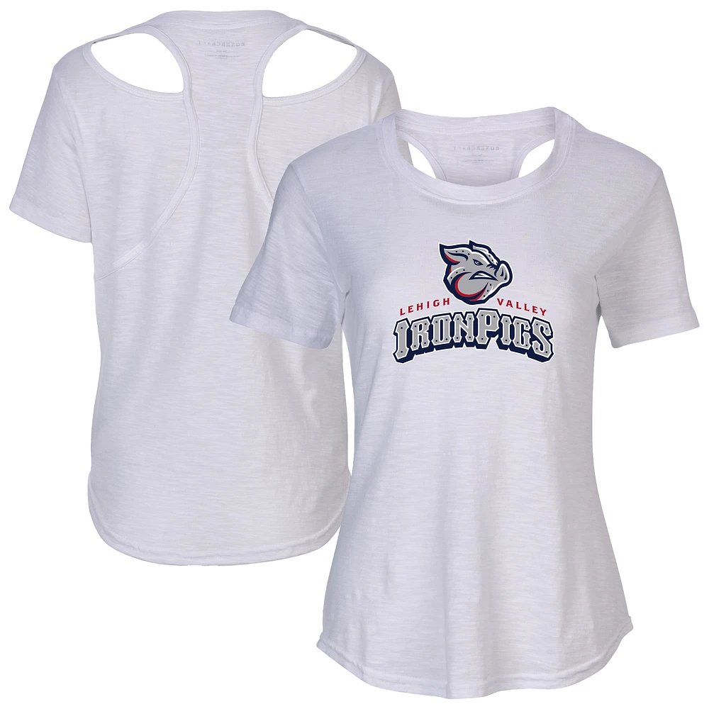 Women's White Lehigh Valley IronPigs Cut It Out T-Shirt