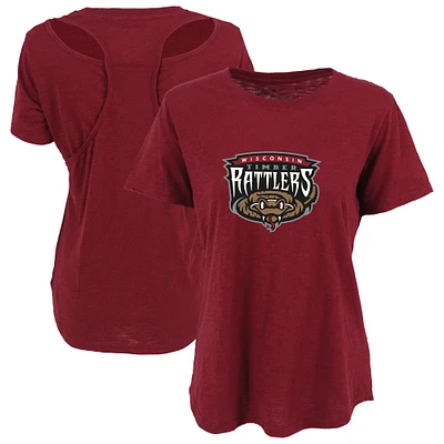 Women's Garnet Wisconsin Timber Rattlers Cut It Out T-Shirt