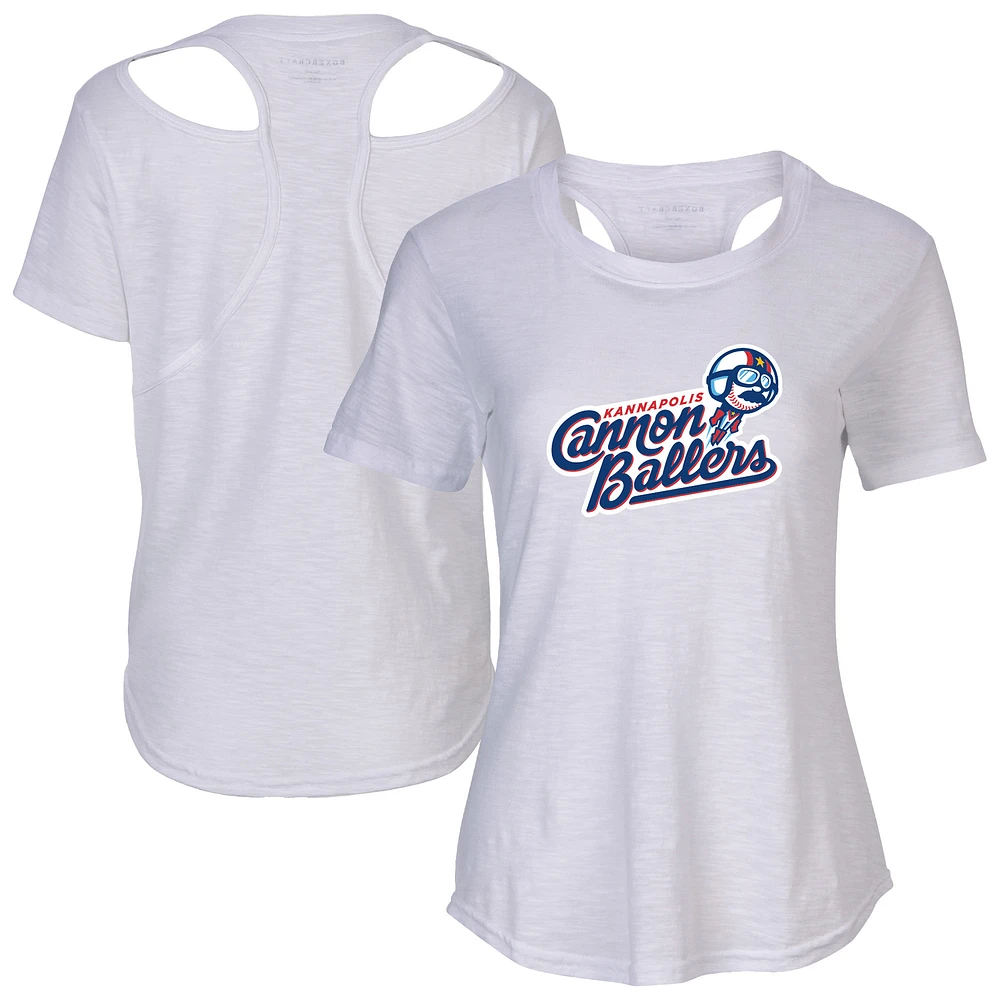 Women's White Kannapolis Cannon Ballers Cut It Out T-Shirt