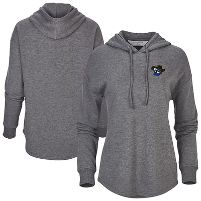 Women's Heather Black Quad Cities River Bandits Dream Fleece Tri-Blend Pullover Hoodie