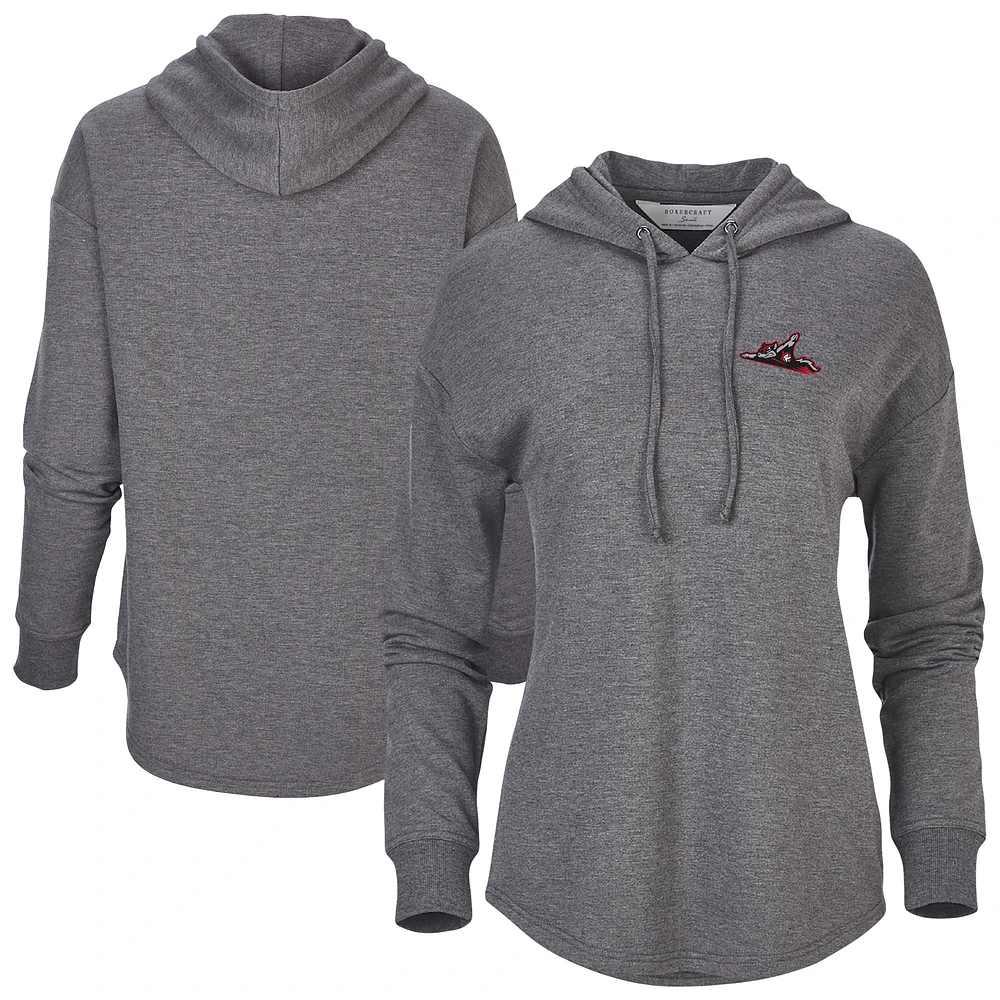 Women's Heather Black Richmond Flying Squirrels Dream Fleece Tri-Blend Pullover Hoodie