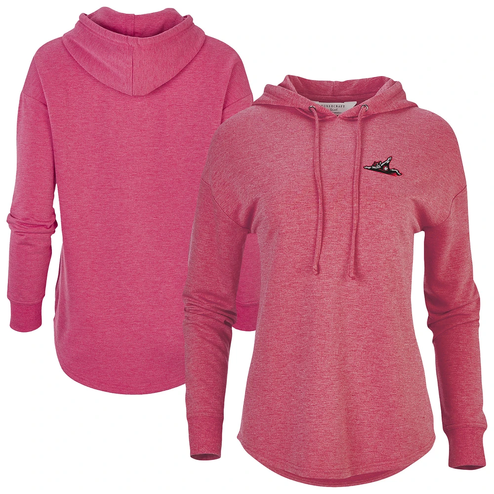 Women's Heather Red Richmond Flying Squirrels Dream Fleece Tri-Blend Pullover Hoodie