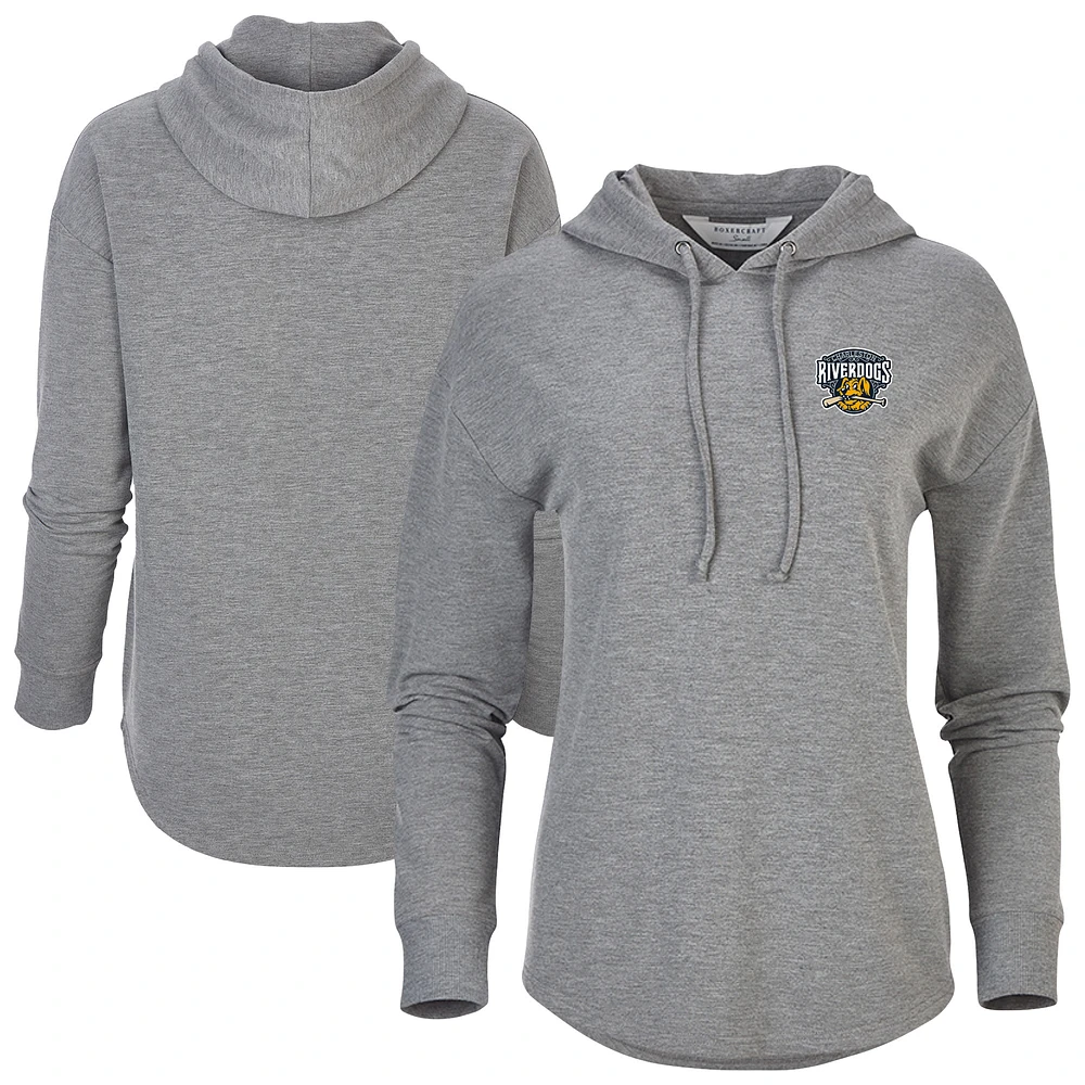 Women's Heather Gray Charleston RiverDogs Dream Fleece Tri-Blend Pullover Hoodie