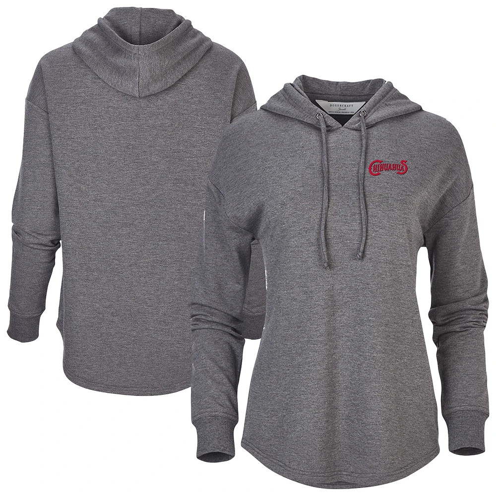 Women's Heather Black El Paso Chihuahuas Dream Fleece Tri-Blend Pullover Hoodie