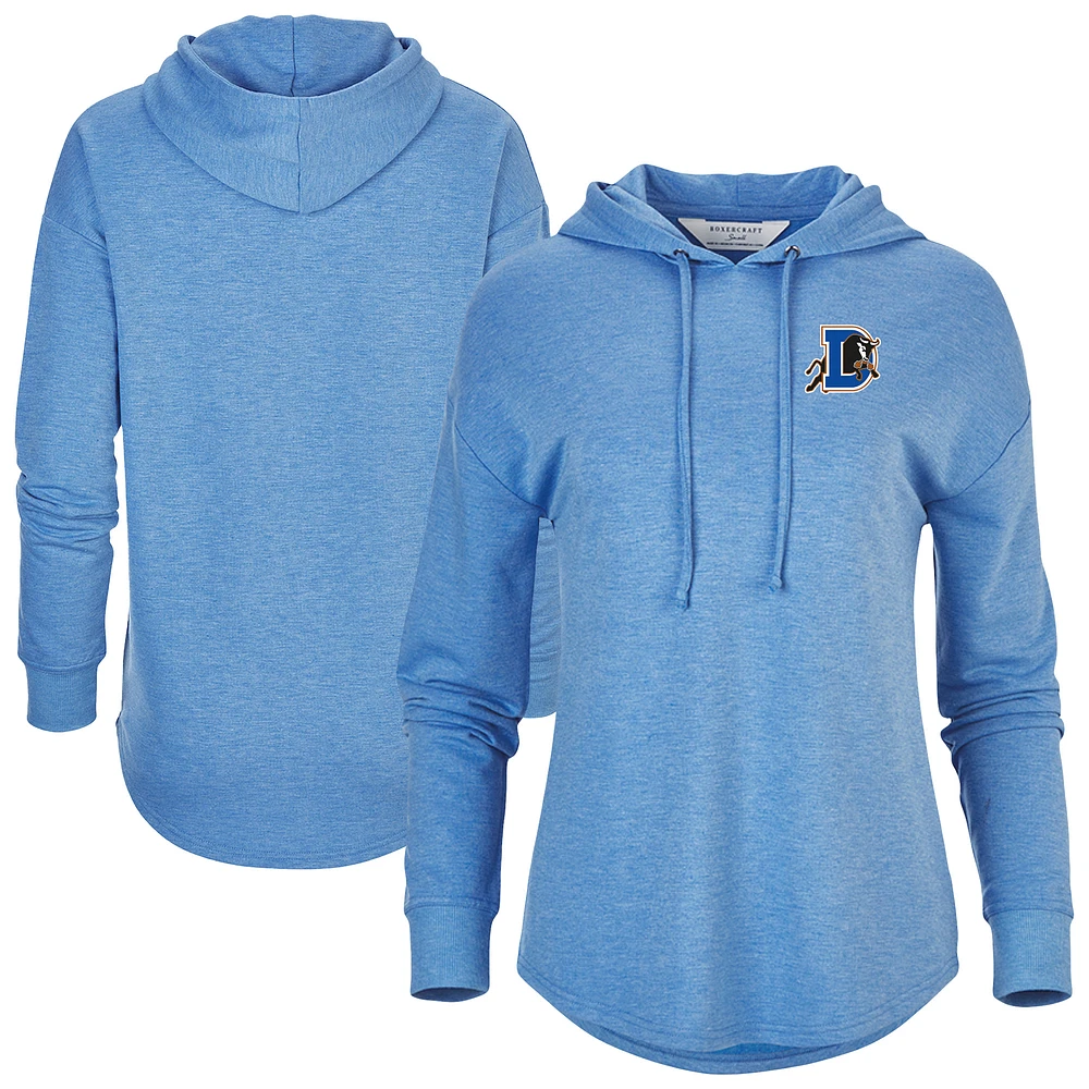 Women's Heather Blue Durham Bulls Dream Fleece Tri-Blend Pullover Hoodie