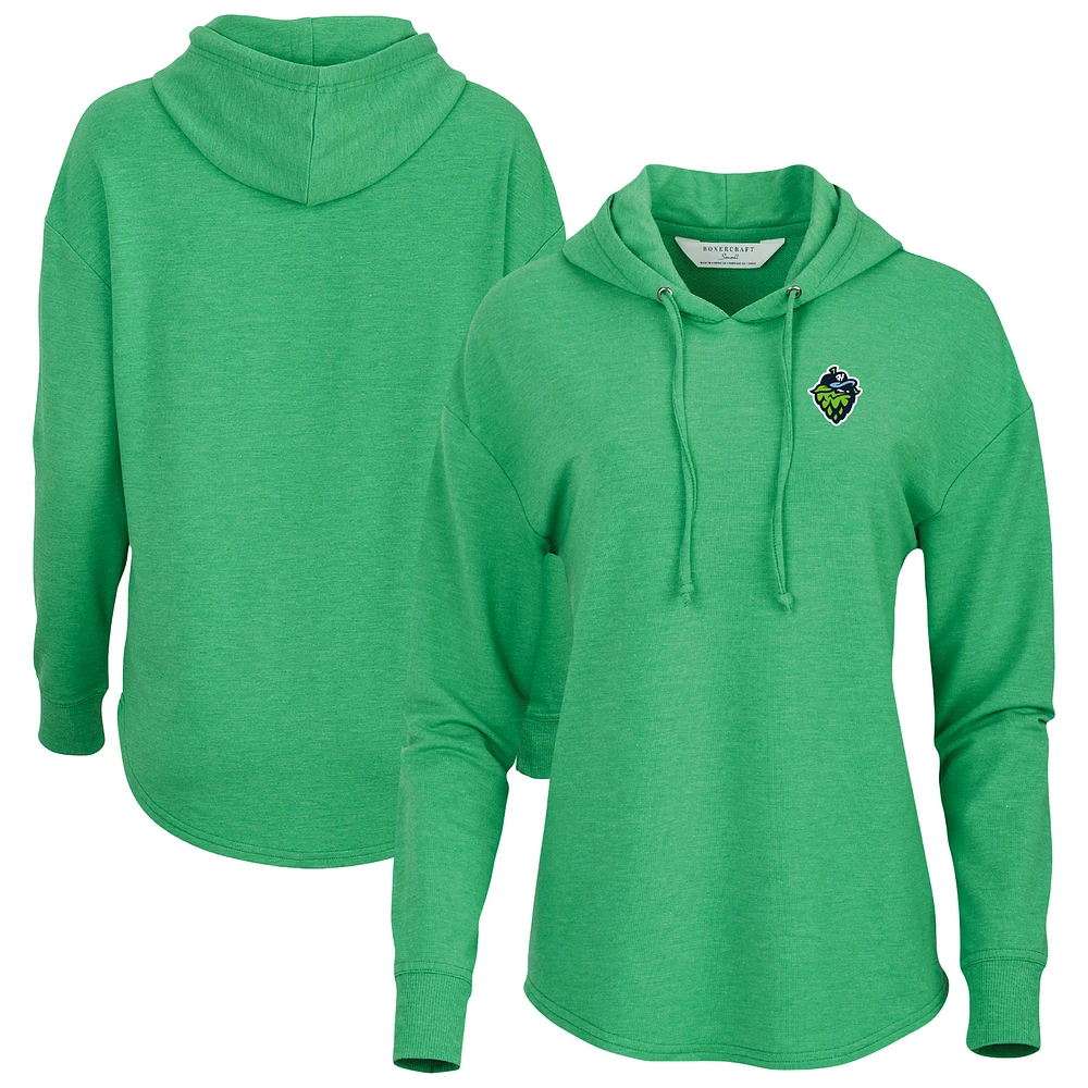 Women's Green Hillsboro Hops Dream Fleece Tri-Blend Pullover Hoodie