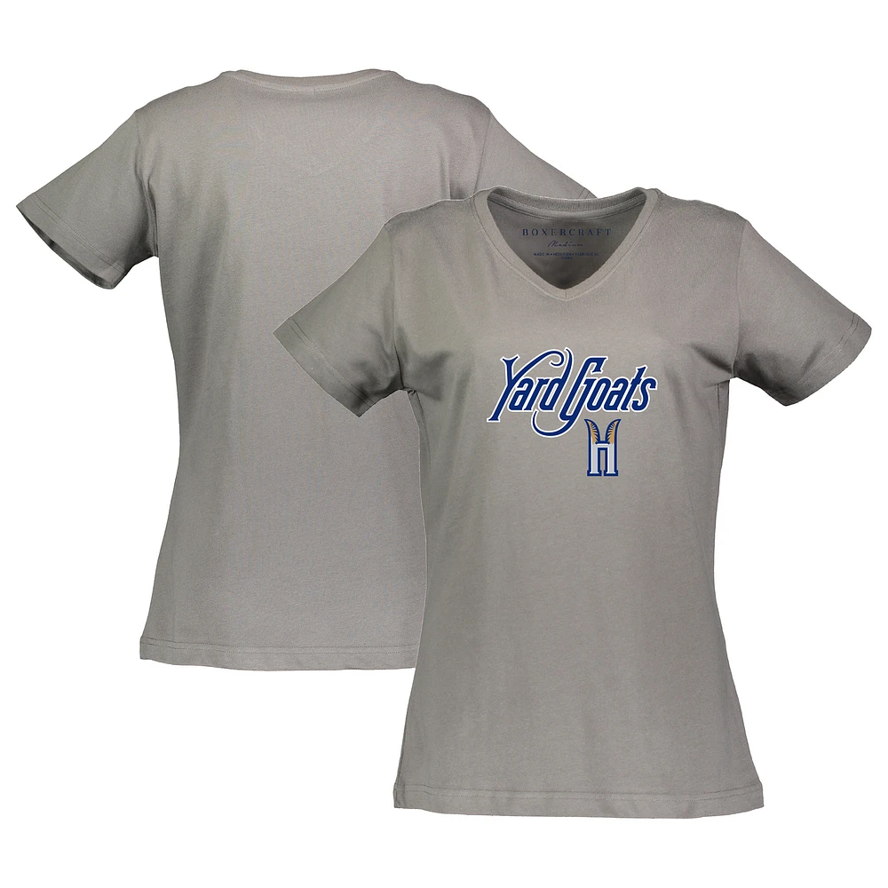 Women's Gray Hartford Yard Goats Essential V-Neck T-Shirt