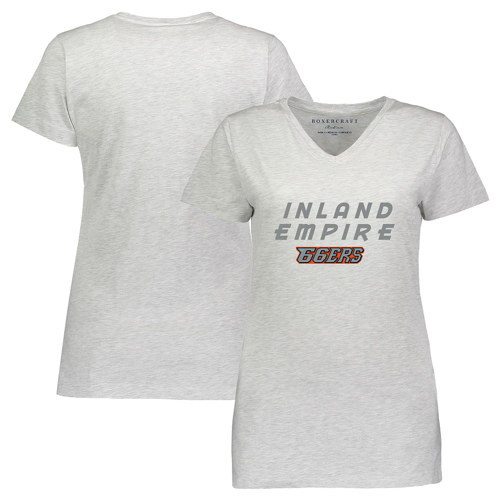 Women's Heather Gray Inland Empire 66ers Essential V-Neck T-Shirt
