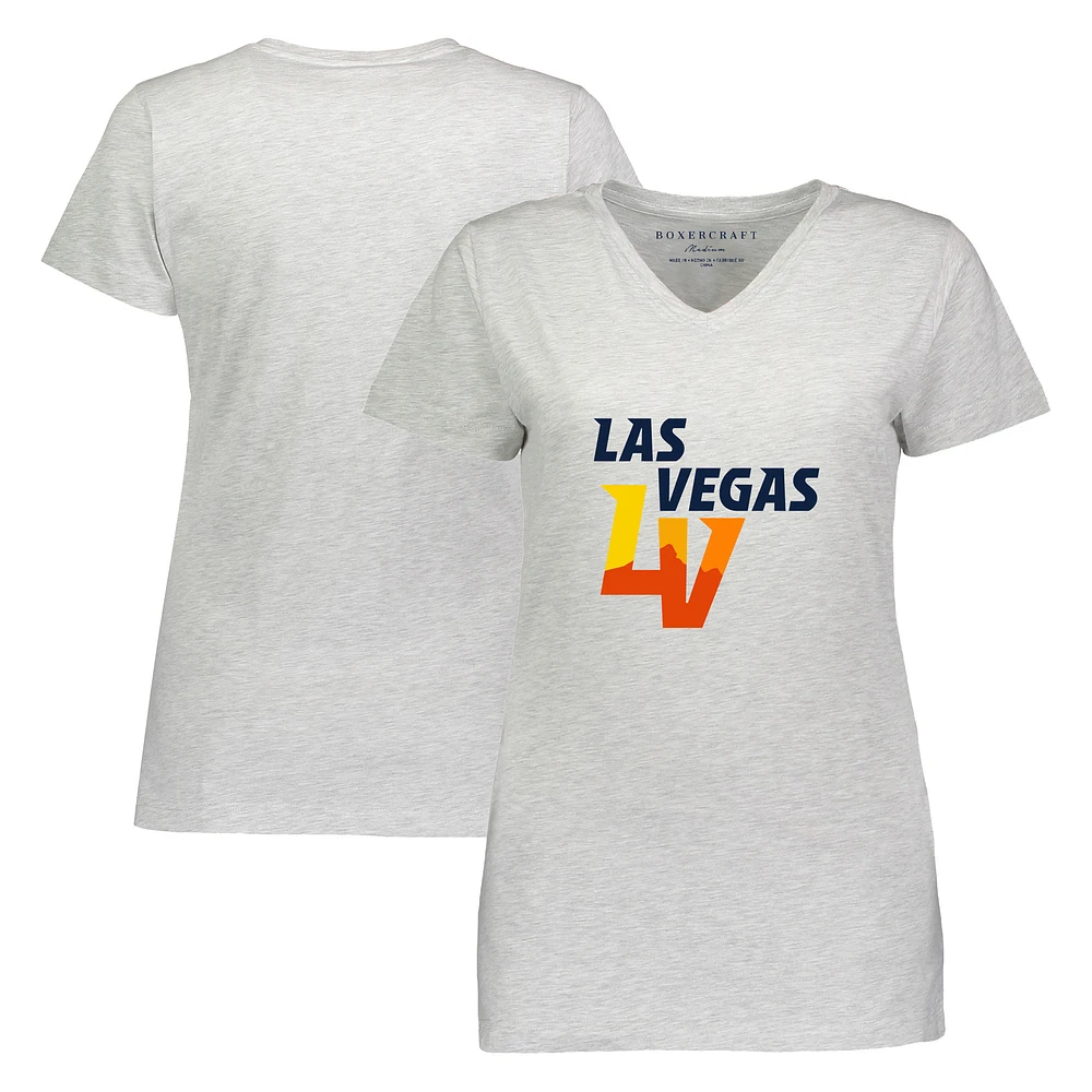 Women's Heather Gray Las Vegas Aviators Essential V-Neck T-Shirt