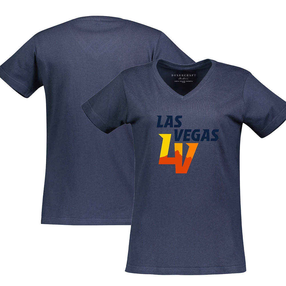 Women's Navy Las Vegas Aviators Essential V-Neck T-Shirt