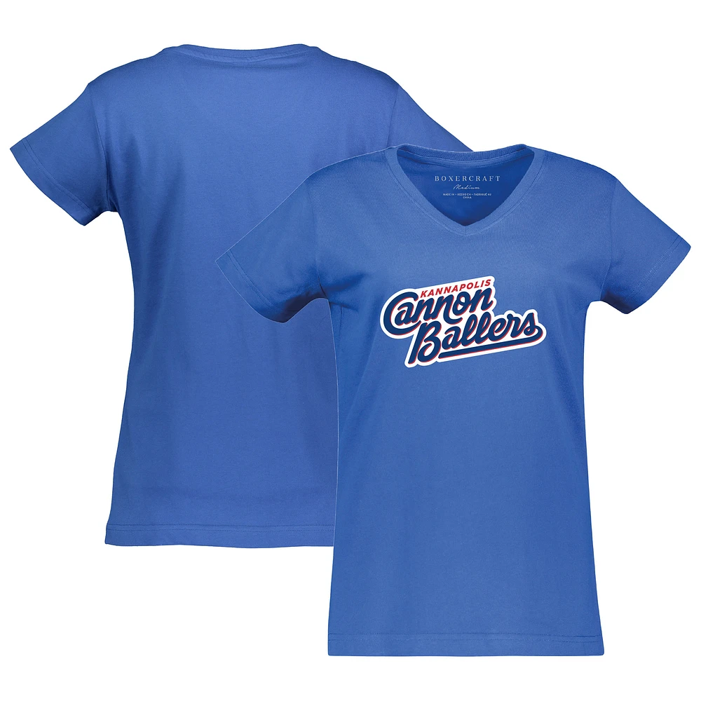 Women's Royal Kannapolis Cannon Ballers Essential V-Neck T-Shirt