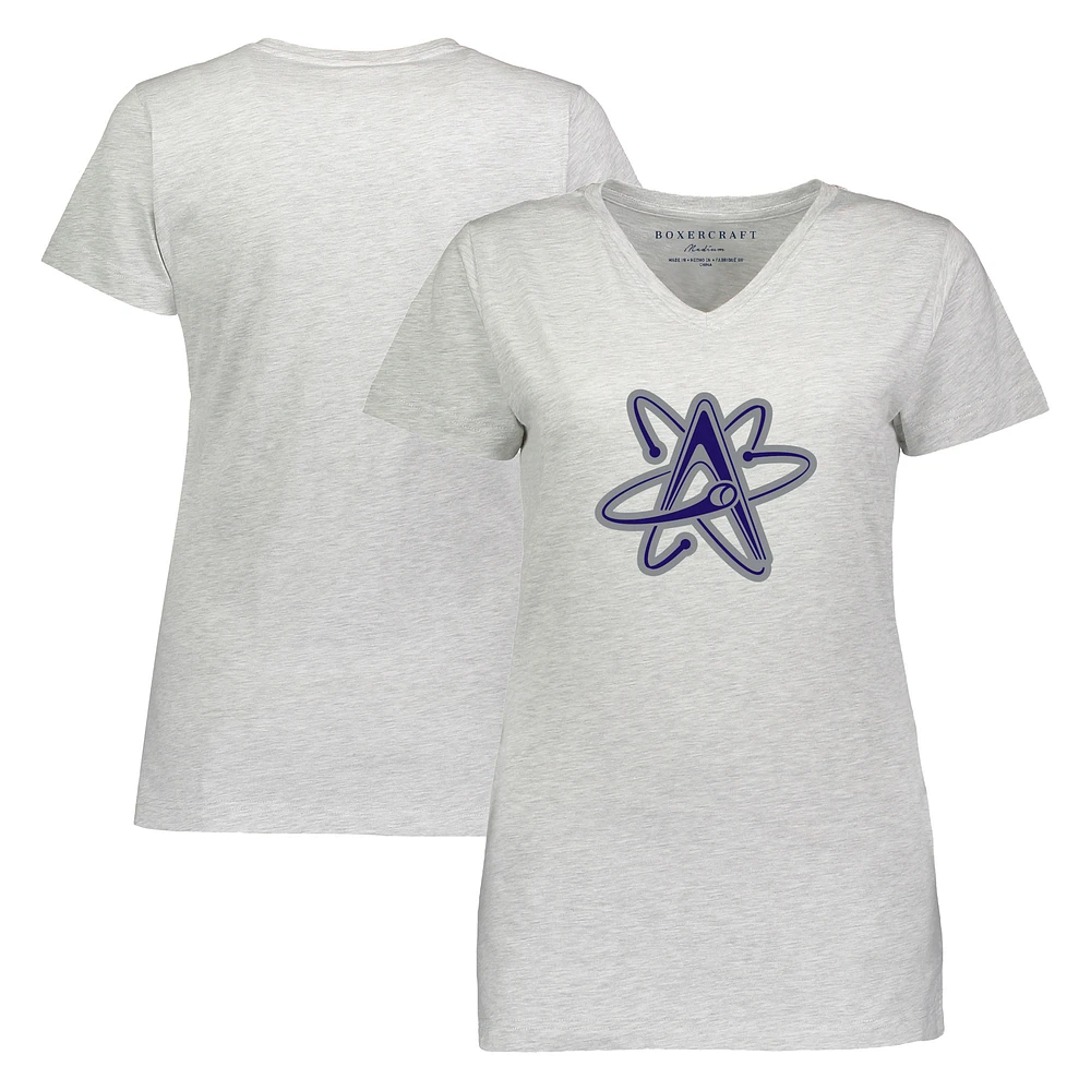 Women's Heather Gray Albuquerque Isotopes Essential V-Neck T-Shirt