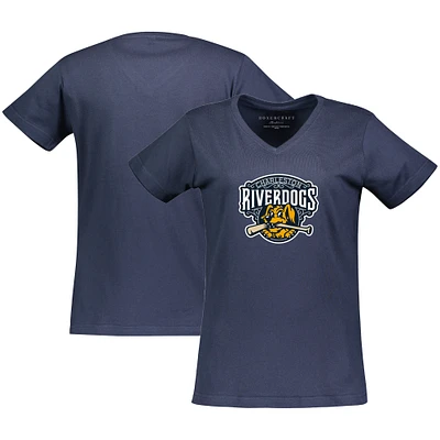 Women's Navy Charleston RiverDogs Essential V-Neck T-Shirt