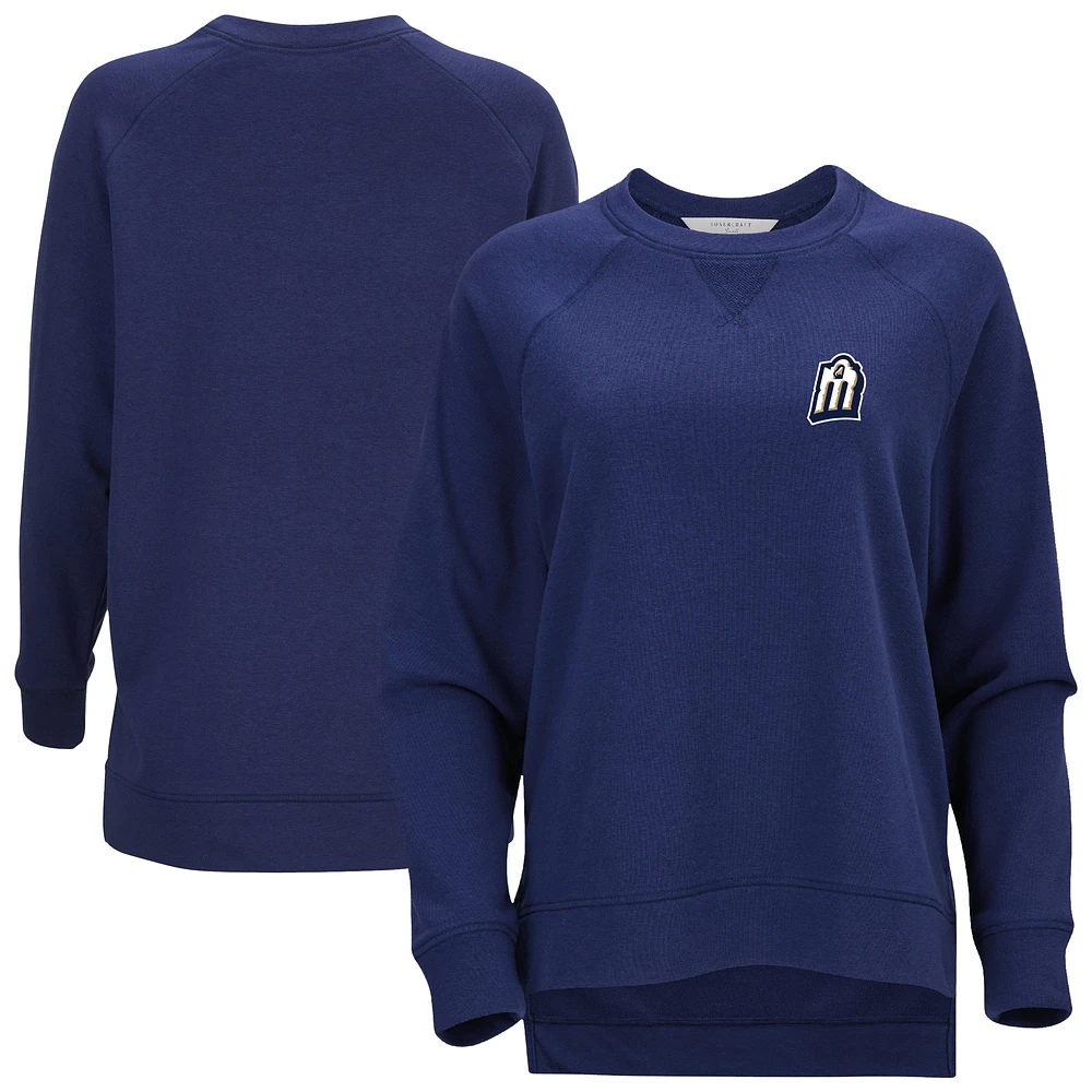 Women's Heather Navy San Antonio Missions French Terry Harlow Pullover Sweatshirt