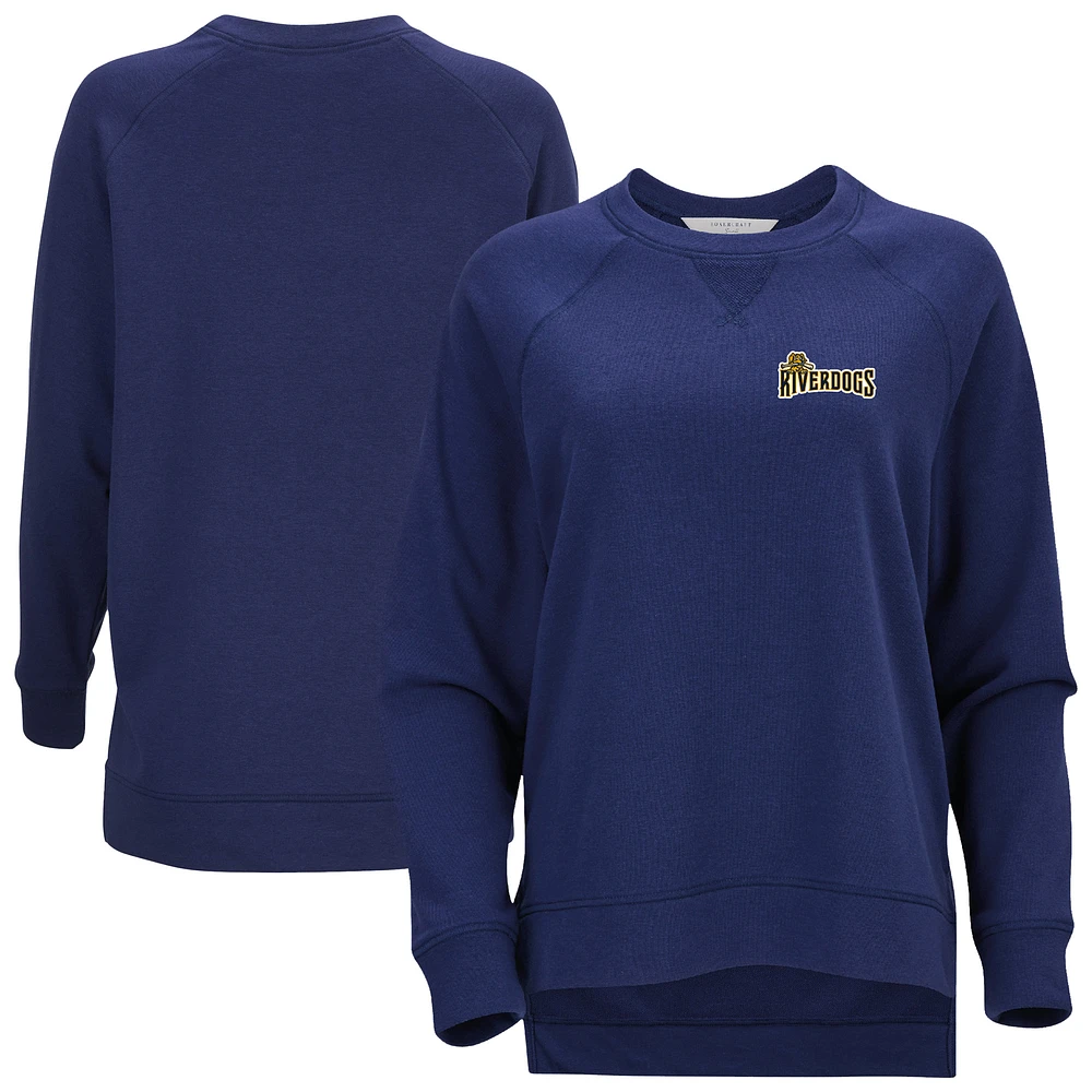 Women's Heather Navy Charleston RiverDogs French Terry Harlow Pullover Sweatshirt