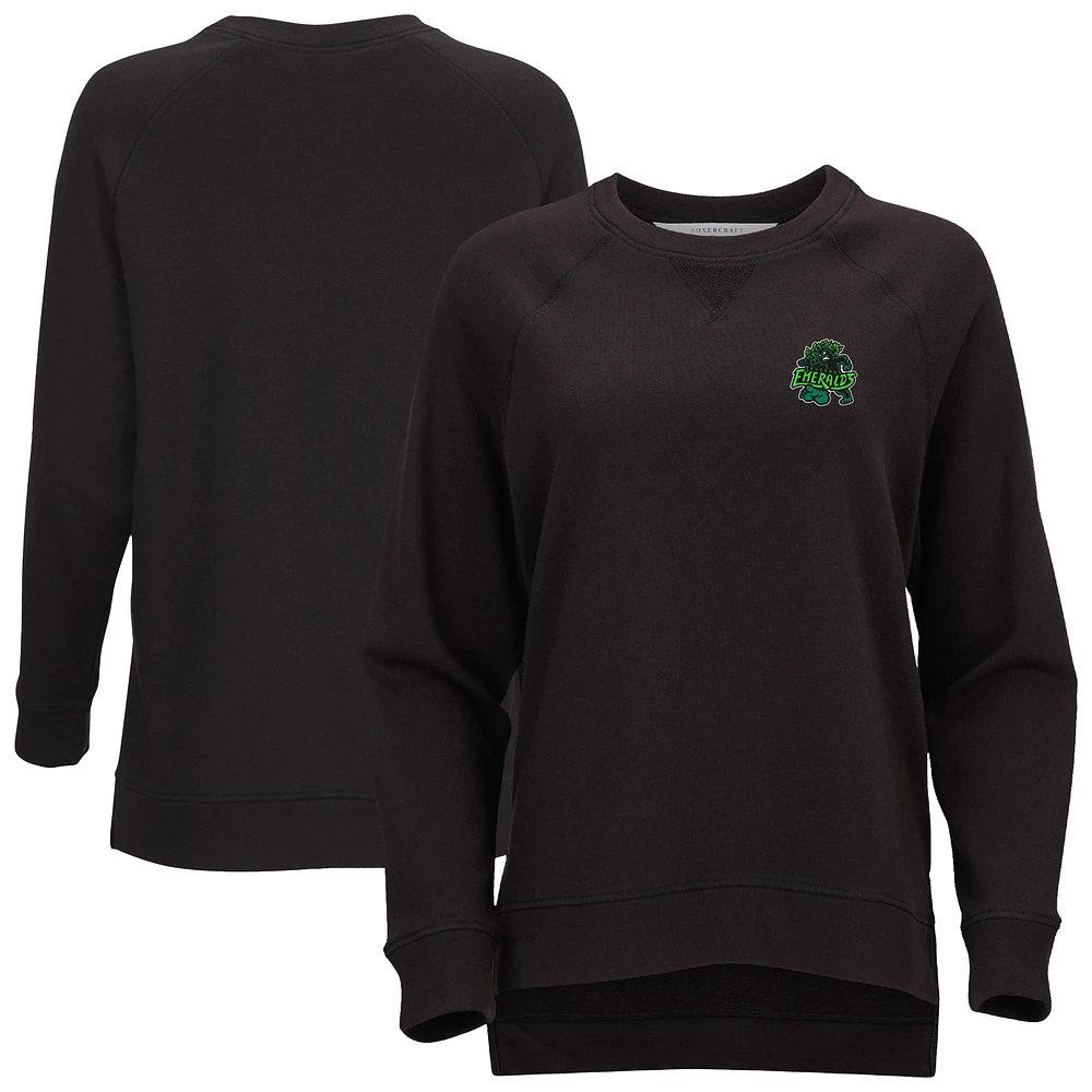Women's Heather Charcoal Eugene Emeralds French Terry Harlow Pullover Sweatshirt