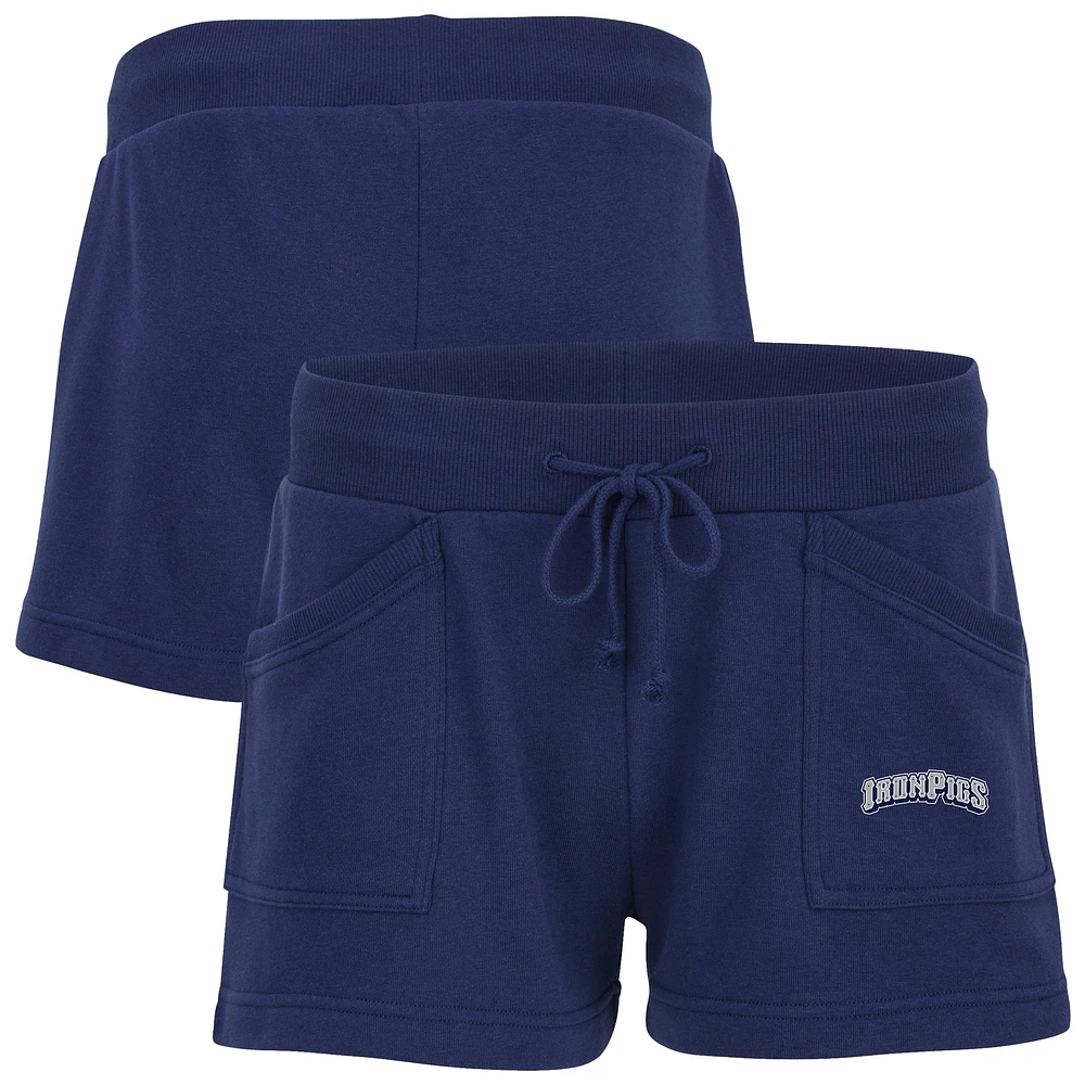Women's Heather Navy Lehigh Valley IronPigs French Terry Shorts