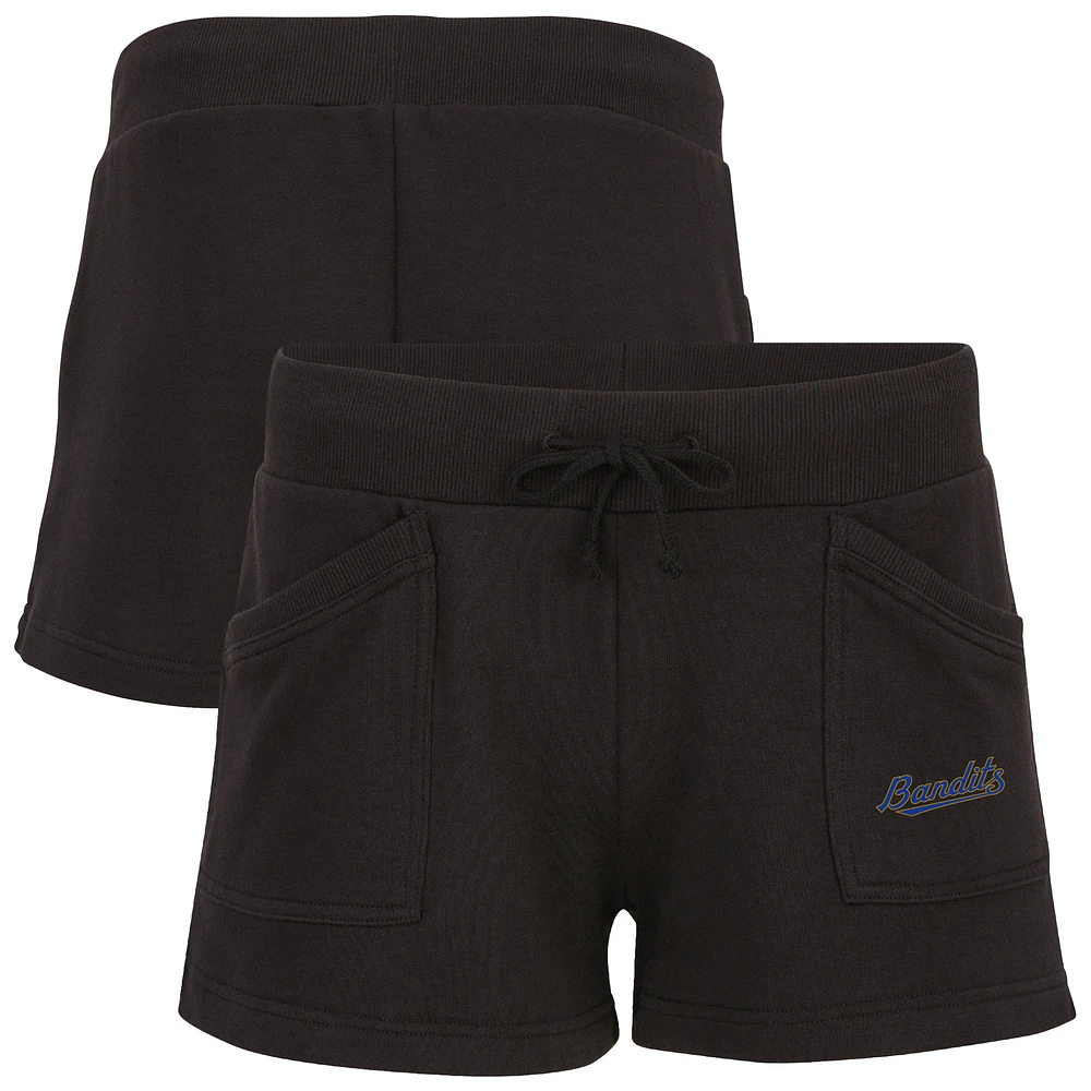 Women's Heather Charcoal Quad Cities River Bandits French Terry Shorts