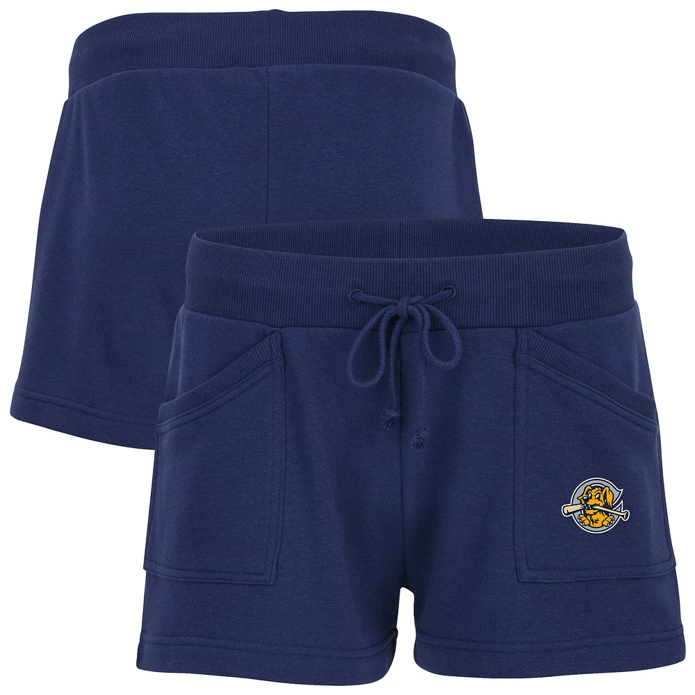 Women's Heather Navy Charleston RiverDogs French Terry Shorts