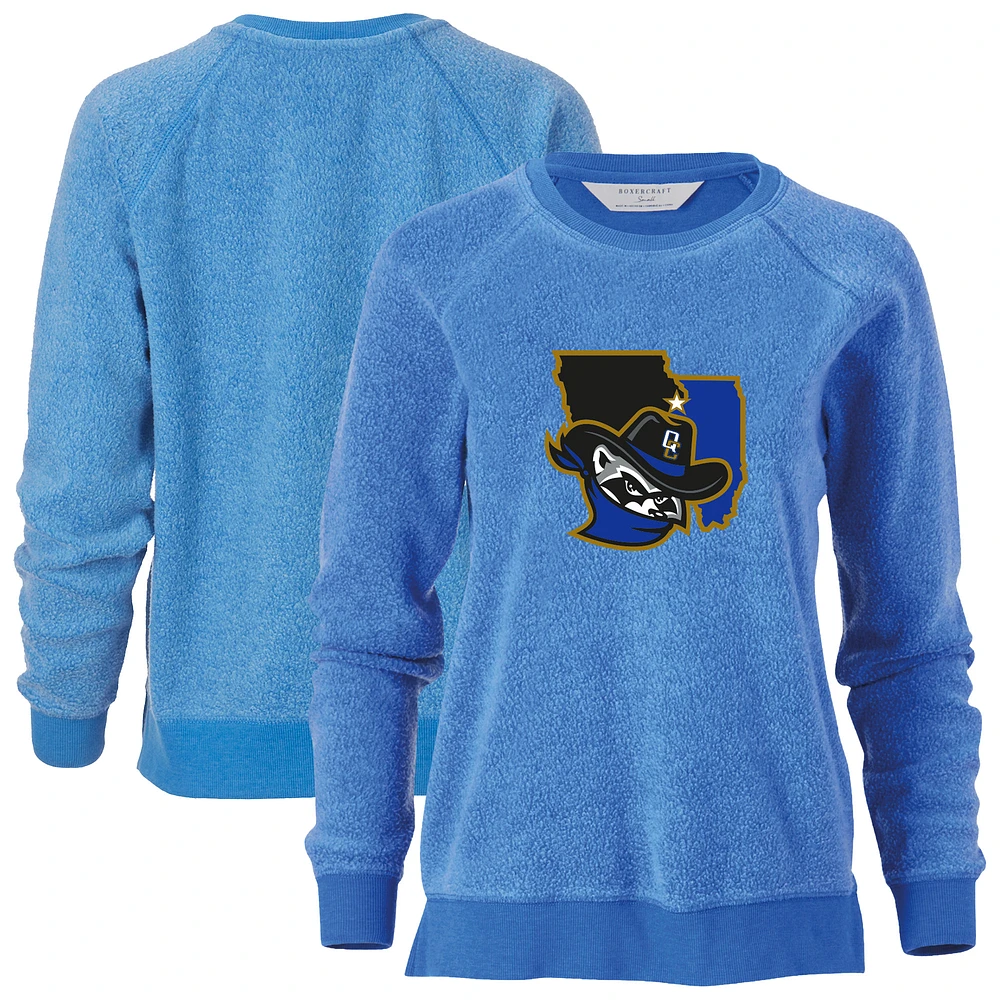 Women's Royal Quad Cities River Bandits Fleece Out Pullover Sweatshirt
