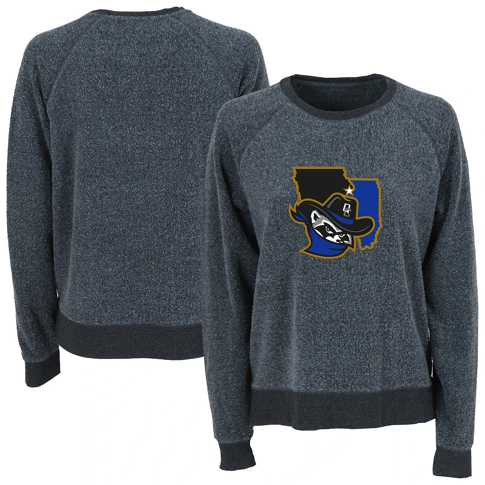 Women's Charcoal Quad Cities River Bandits Fleece Out Pullover Sweatshirt