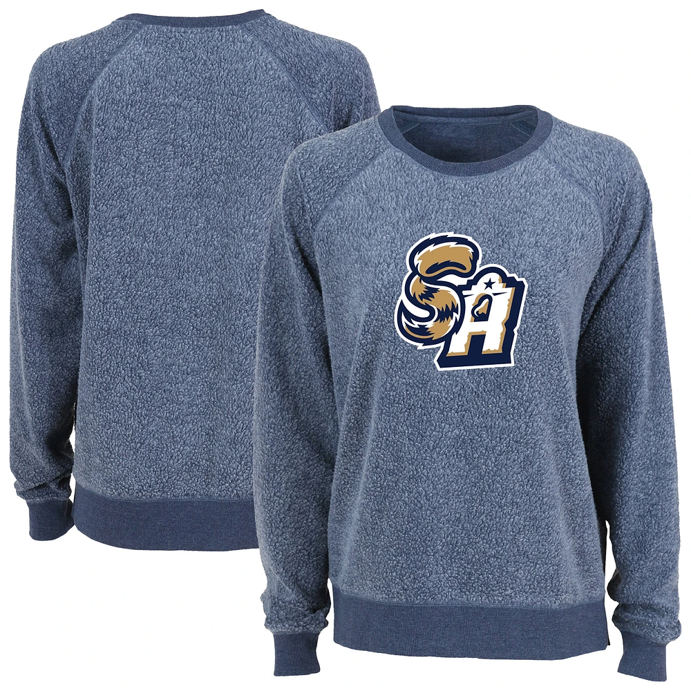 Women's Navy San Antonio Missions Fleece Out Pullover Sweatshirt